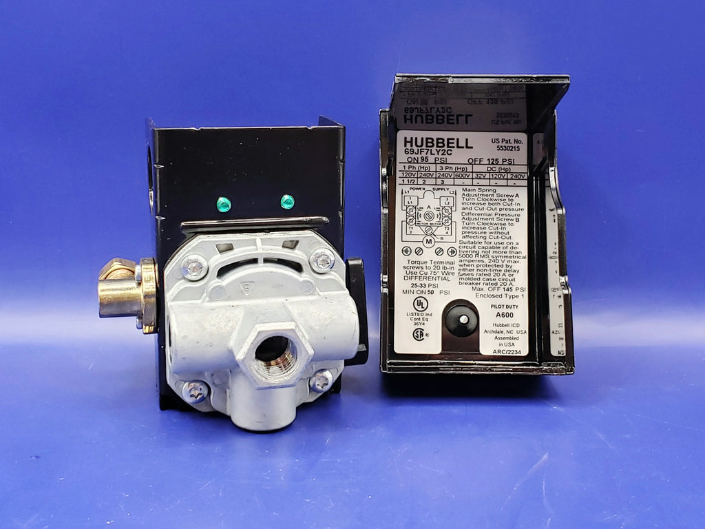 69MB7LY2C: PRESSURE SWITCH W/ UNLOADER, LEVER, 95-125PSI, 4X